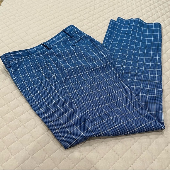 FootJoy Other - FootJoy Blue Houndstooth Flat Front Golf Pants